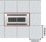 Compacte Samsung 2-weg cassette warmtepomp airco