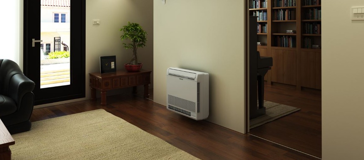 Verwarmen en koelen van de woning met een console model warmtepomp airconditioning